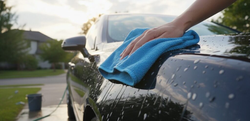 Чистка автомобилей с помощью полотенец из микрофибры.