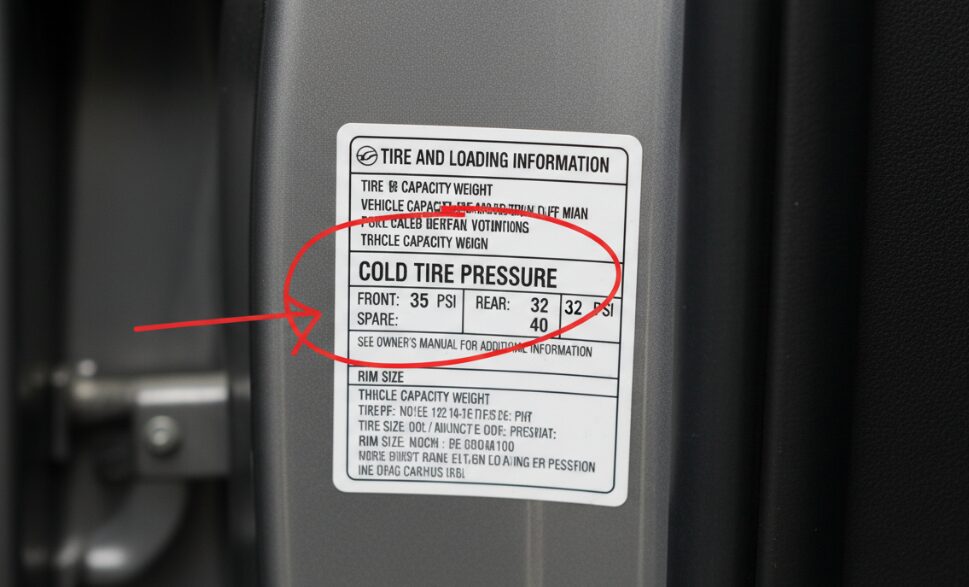 Tire pressure information label
